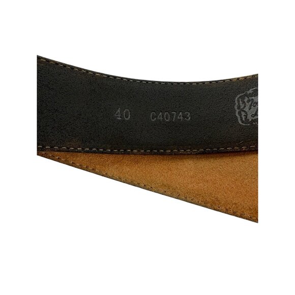 *Montana Silversmiths Tony Lama Tooled Leather Western Belt Mens 40 Black Brown - Picture 4 of 16